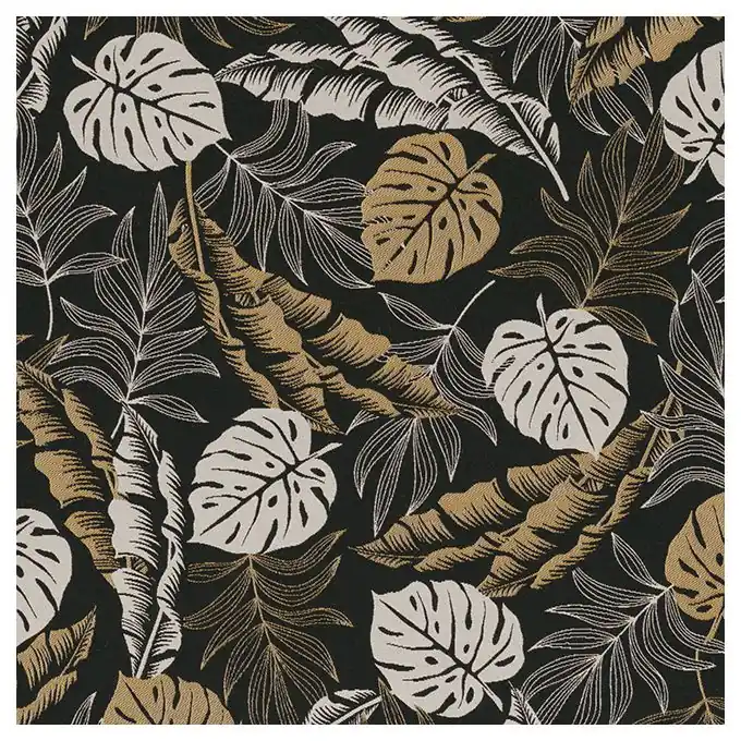 Jacquard Schwarz Blatt Ecru/Gold Günstig