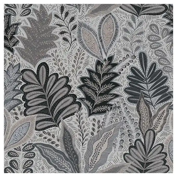 Schneller Versand Jacquard Pflanzenmotiv Schwarz/Weiß