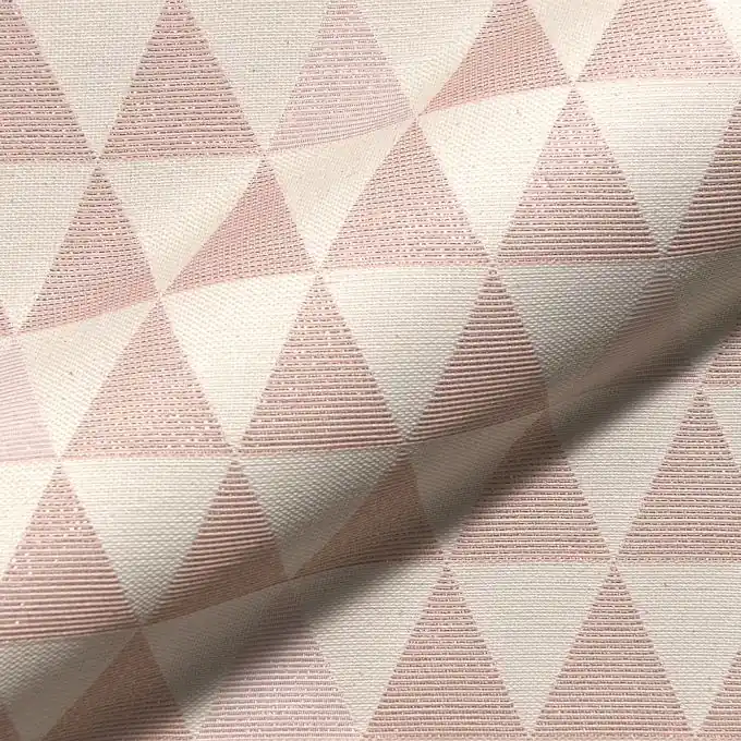 Echt Jacquard Dreiecke Lurex rosa écru