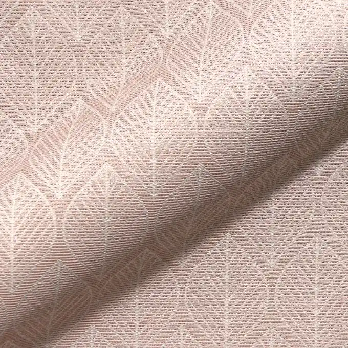 Jacquard Rosa Lurex Blätter Ecru Angebot