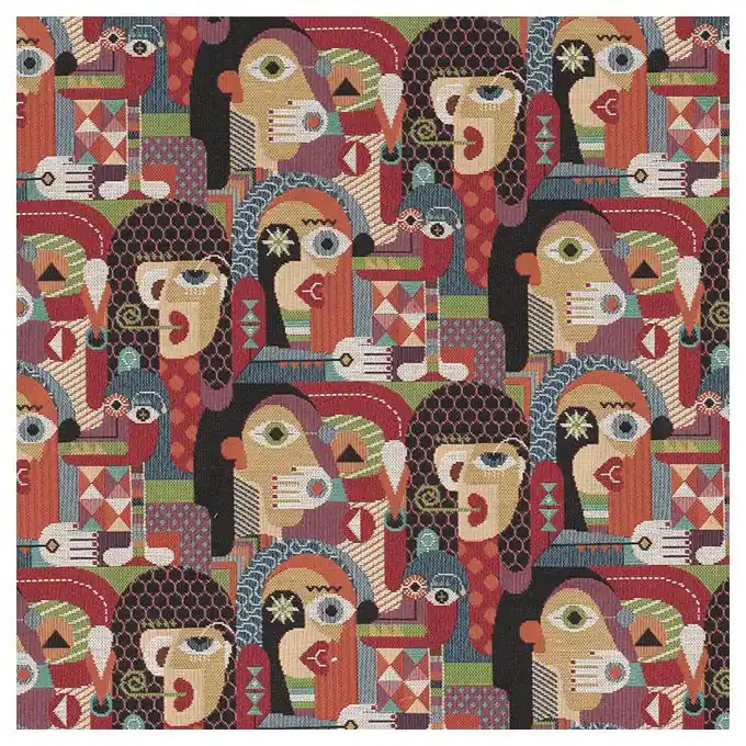 Handgefertigt Jacquard Pablo Gesichter surrealistischer Kunststil