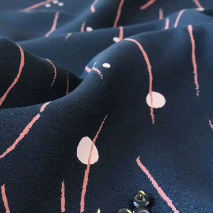 Hochwertig Kreppstoff Noctis Tintenblau – Eglantine et Zoé