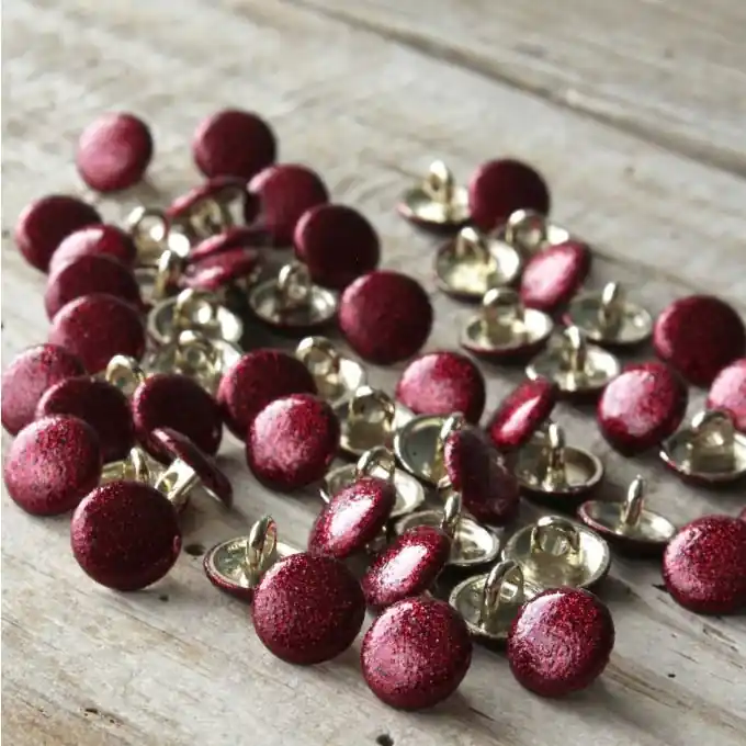 5er Set Knöpfe Shiny ziegelrot 10 mm Highlight