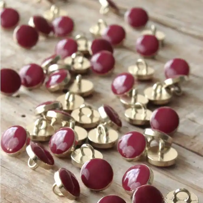 5er Set Knöpfe Chic ziegelrot 10 mm Top-Preis