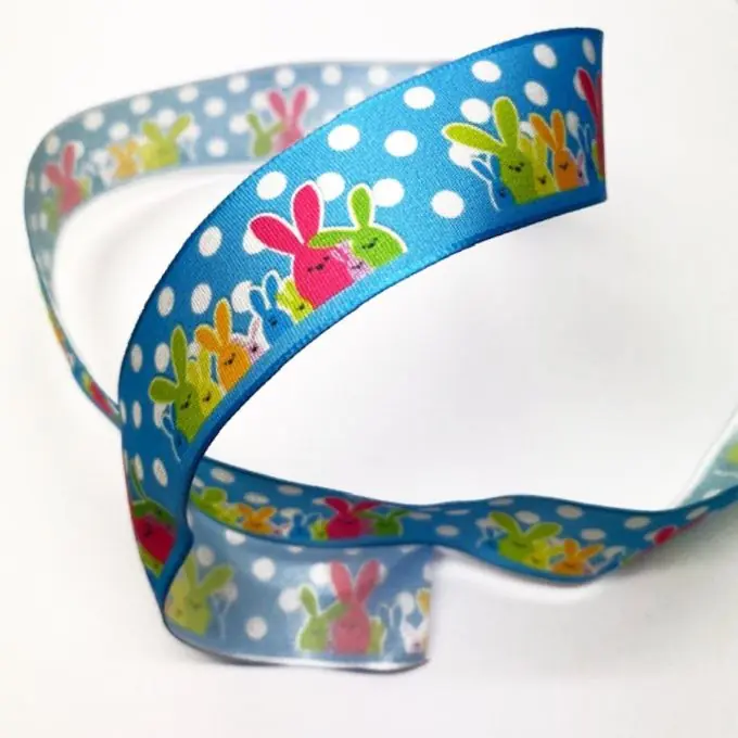 Osterhasenband 25mm Blau Laiton-Optik Sale