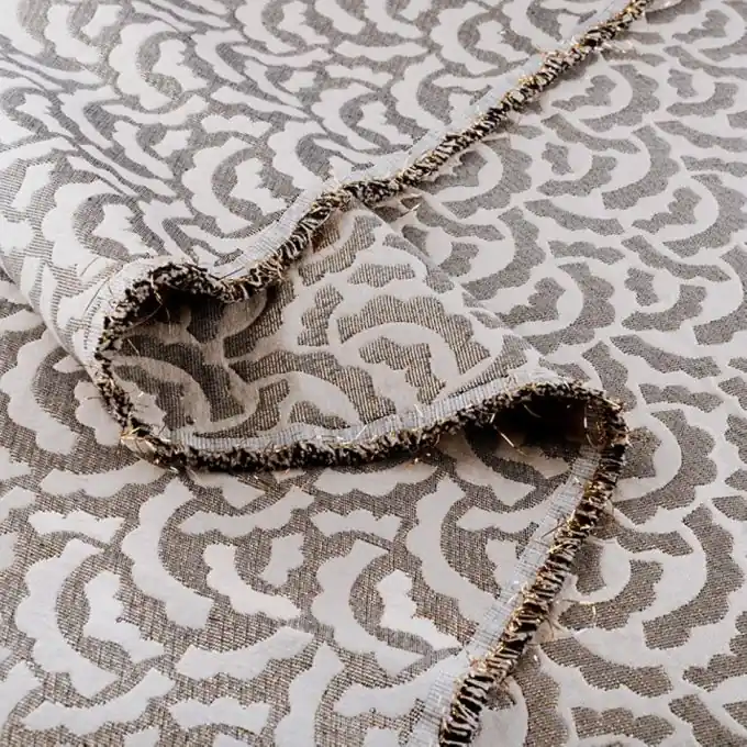 Mengenrabatt Jacquard Mirage Crysta leinenfarben glänzend – Walkie Talkie