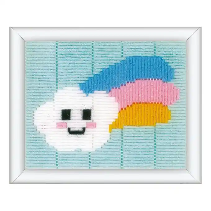 Gratis Versand Stickset Kleiner Wolke mit Regenbogen – Handarbeit Kit