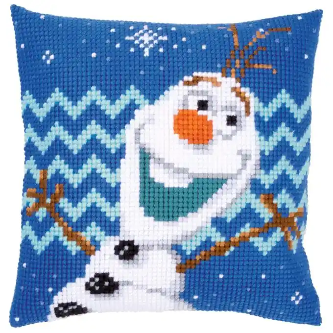 Highlight Kreuzstich-Set: Handbemalter Leinwandstoff, dicke Fäden, multilingual