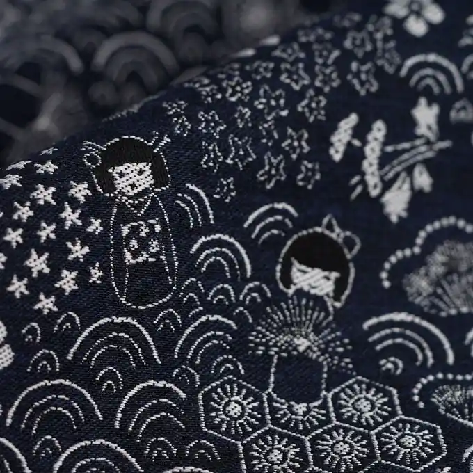 Meistverkauft Jacquard Kokeshi Nachtblau