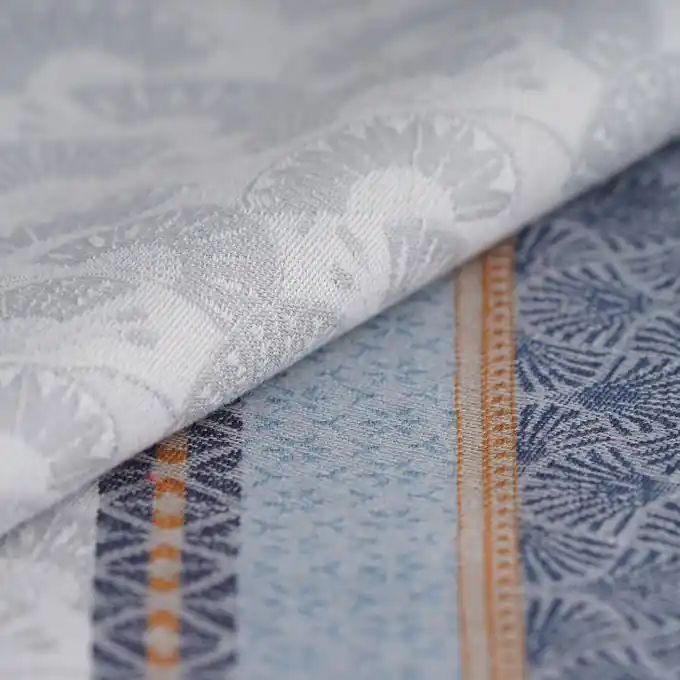 Heute Kaufen Geschirrtuchstoff Meterware Fächer Denimblau 50 cm