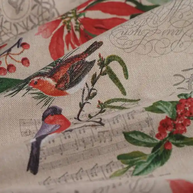 Schneller Versand Dicker Baumwollstoff Weihnachten Leinenoptik Weihnachtsstern