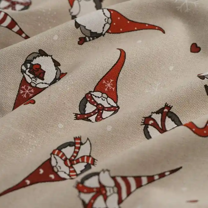 Dicker Baumwollstoff Weihnachten Leinenoptik Santa Begrenztes Angebot