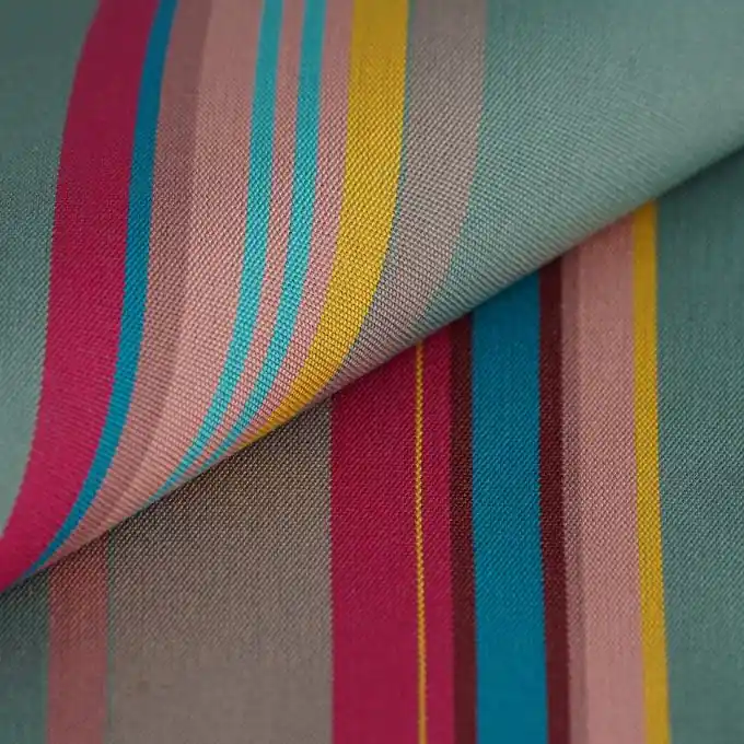 Outdoorstoff Dralon® Streifen Grün/Rosa Teflon® wasserabweisend 320cm Mega-Angebot