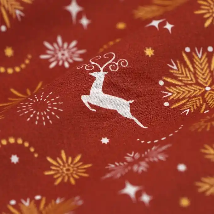 Mega-Angebot Weihnachtsstoff Rentiere rot