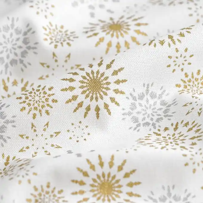 Neuheit Weihnachtsstoff Baumwolle Mandala Gold/Silbern