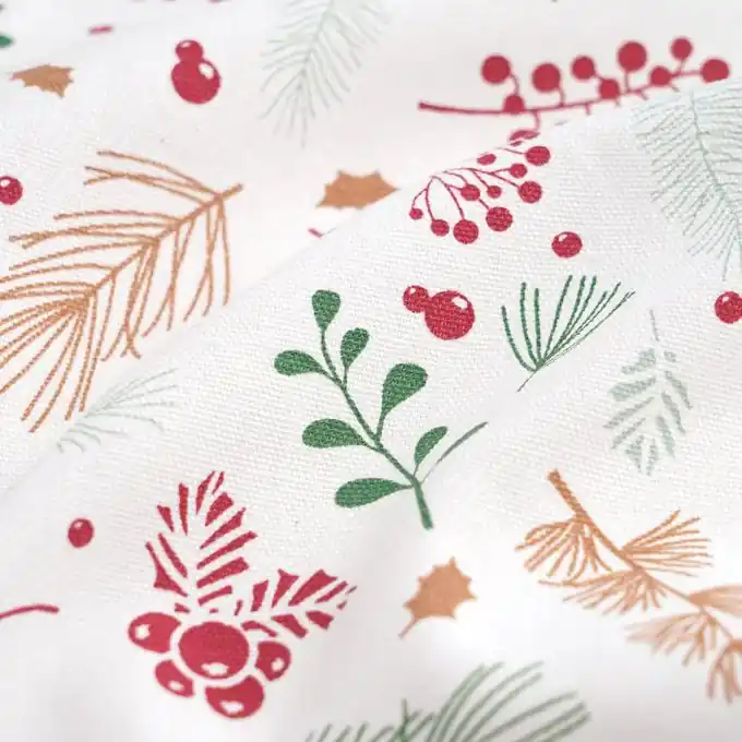 Expressversand Dicker Baumwollstoff rote Beeren weiß