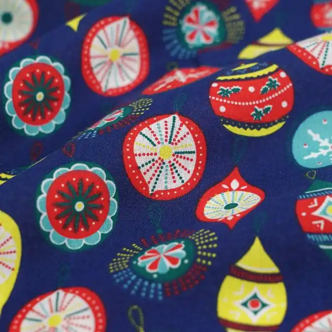 Cretonne Weihnachtskugeln marineblau Garantierte Lieferung