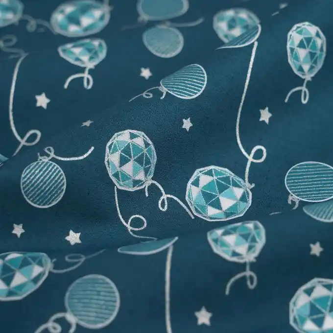 Weihnachtsstoff Origami Weihnachtskugeln saphirblau Top-Preis