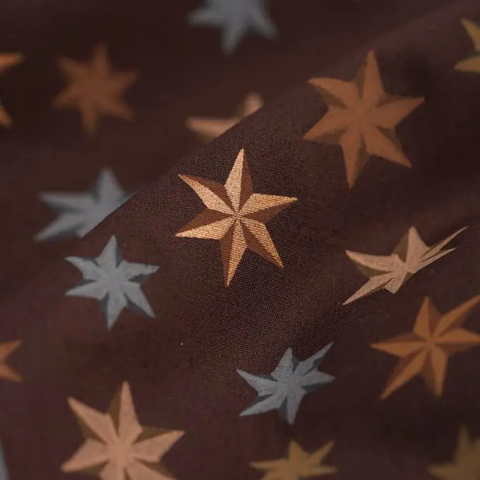 Kostenloser Versand Weihnachtsstoff Sterne braun