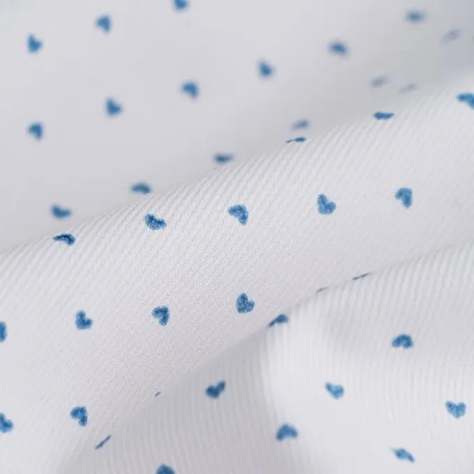 Kracherpreis Cretonne Anecotex Herzen Hellblau/Weiß
