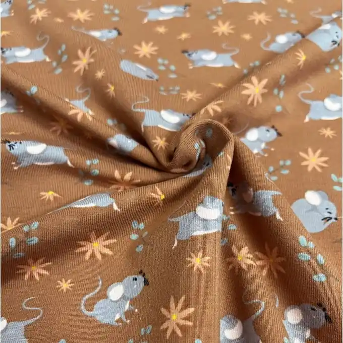 Baumwolljersey Mäuse Terrakotta Bestseller