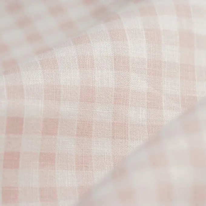 Letzte Chance Leinenstoff Karos Rosa