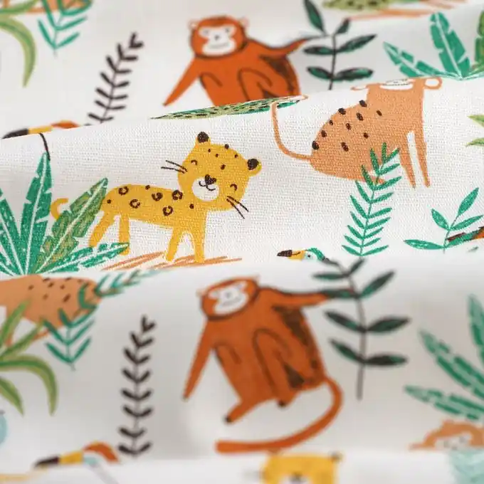 Cretonne Ubud Dschungel Weiß Expressversand