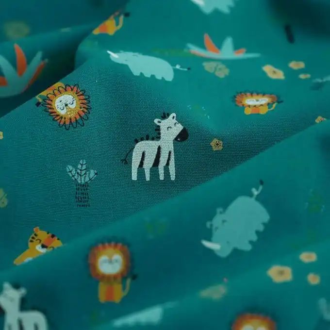 Top-Seller Cretonne Zambie Savanne Smaradggrün