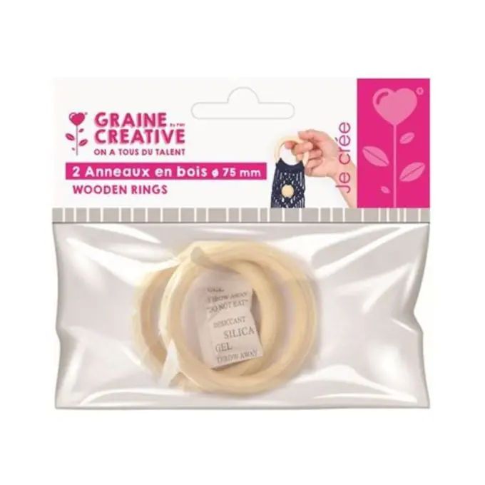 Set aus 2 Holzringen Ø 75 mm Top-Preis