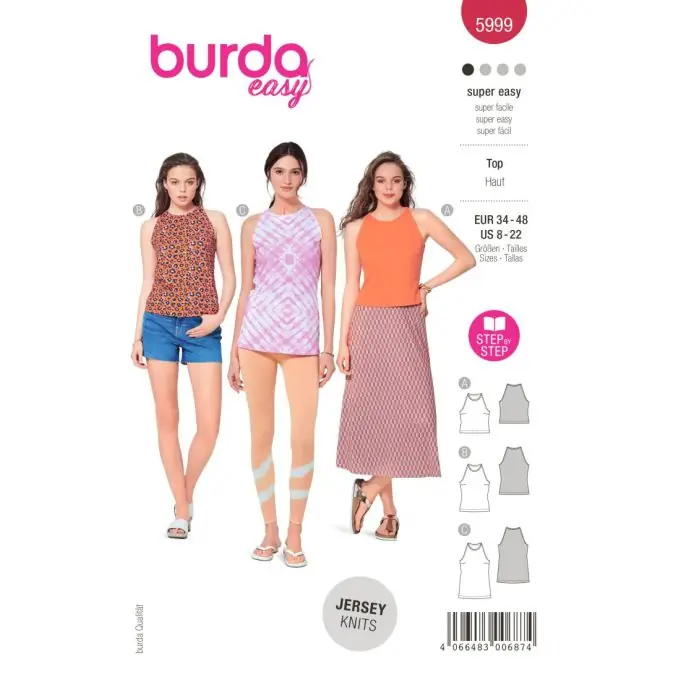 Burda Tanktop: Sportlich, 3 Längen, perfekte Schultern Weltweiter Versand