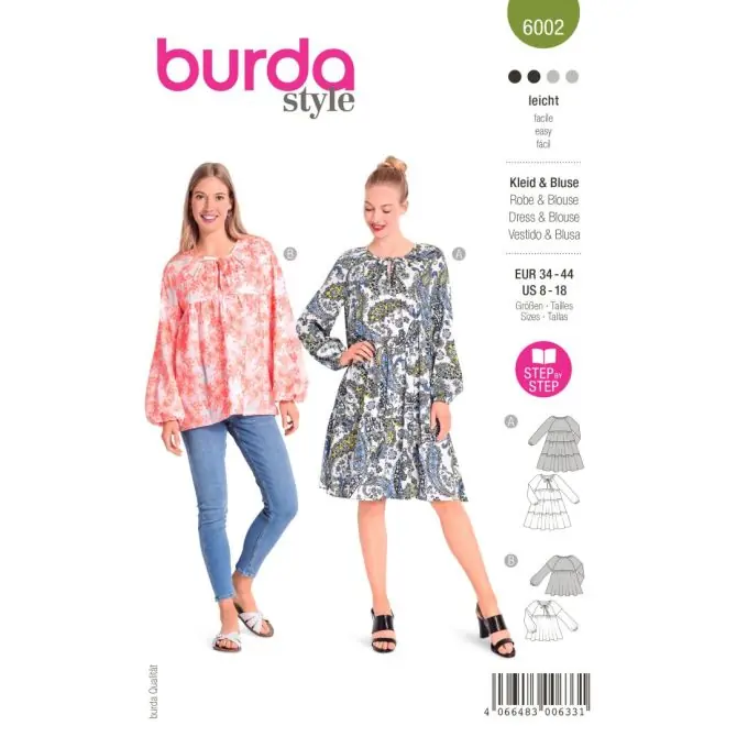 Rabatt Burda Kleid und Bluse für den Sommer
