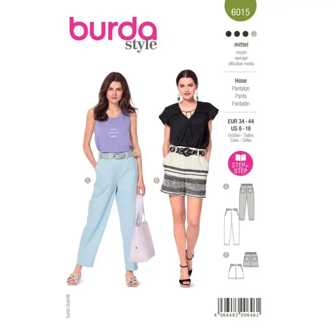 Exklusiv Burda conique Hose mit falscher Vorderseite