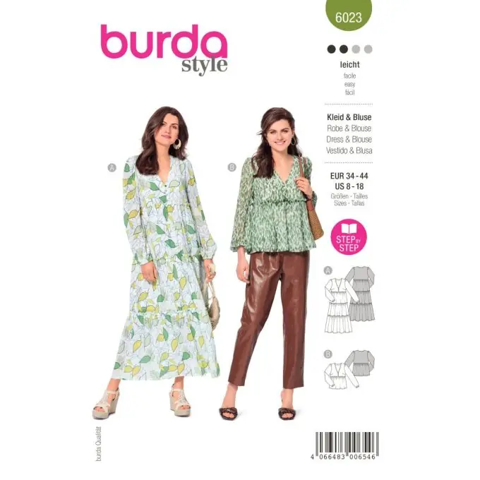 Mengenrabatt Luftiges Rüschenkleid mit Knopfverzierung – Burda