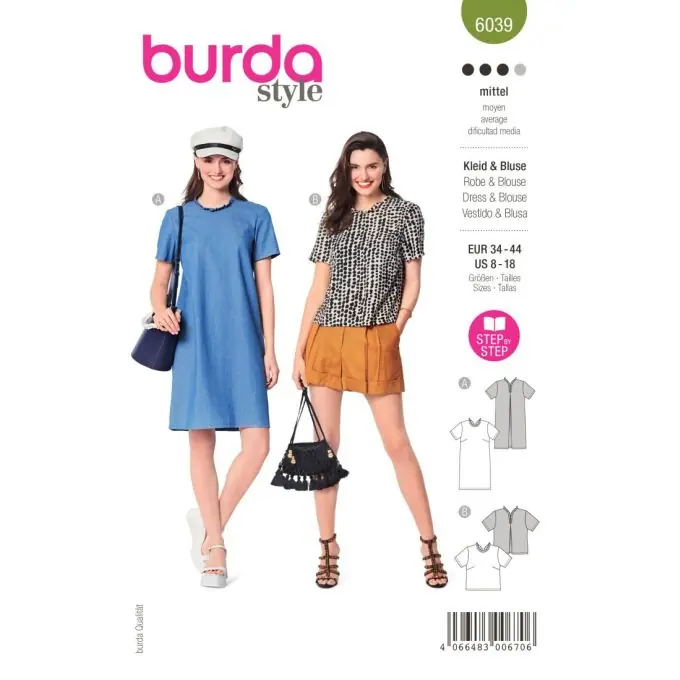 Ausverkauf Burda Muster: Rückenfokus mit V-Ausschnitt