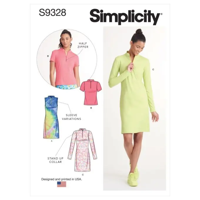 Gestricktes Kleid mit Reißverschluss & Stehkragen – Simplicity Angebot