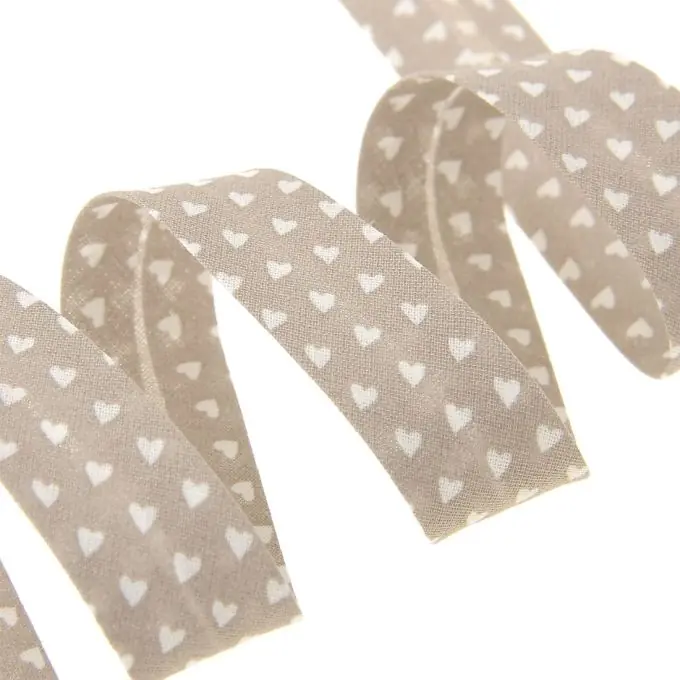 Schrägband Herzen Taupe 20 mm Ab Werk