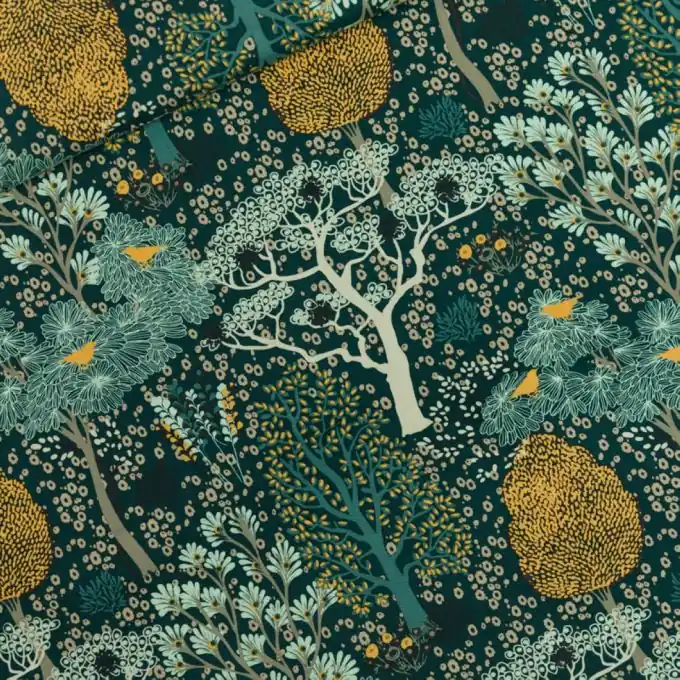 Viskose-Popeline Grün Orientalischer Garten 140cm – See You At Six Super-Preis