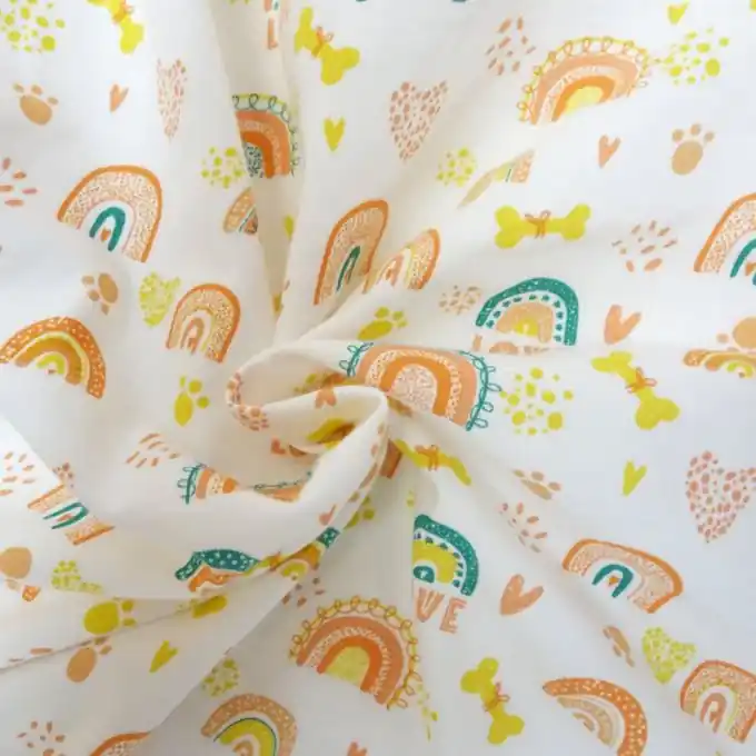 Highlight Baumwolljersey Regebogen koralle