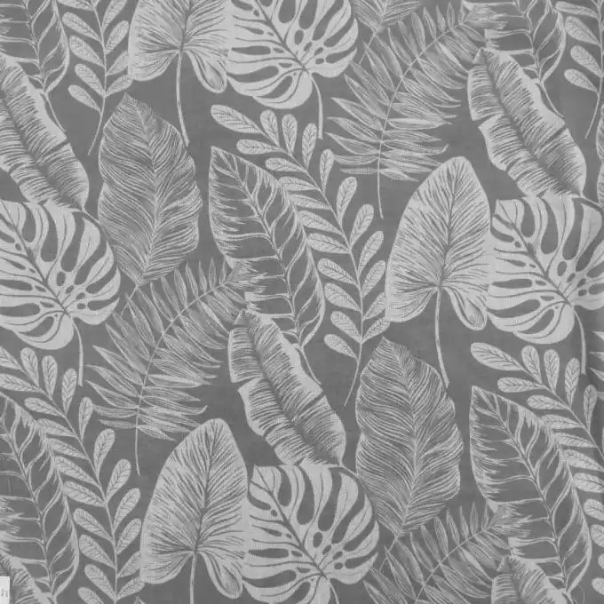 Kostenloser Rückversand XXL Voilage Grau-Grün Blattmuster 300cm Breite