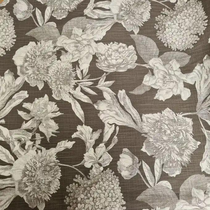 Canvas Slub Anthrazit Blumen XL Weiß Top-Seller