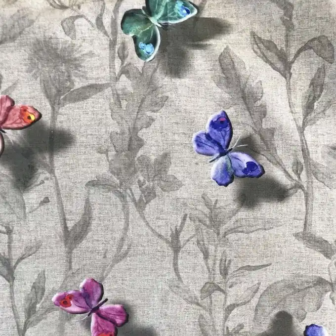 Garantierte Lieferung Baumwollsatin Leinenoptik Schmetterlinge