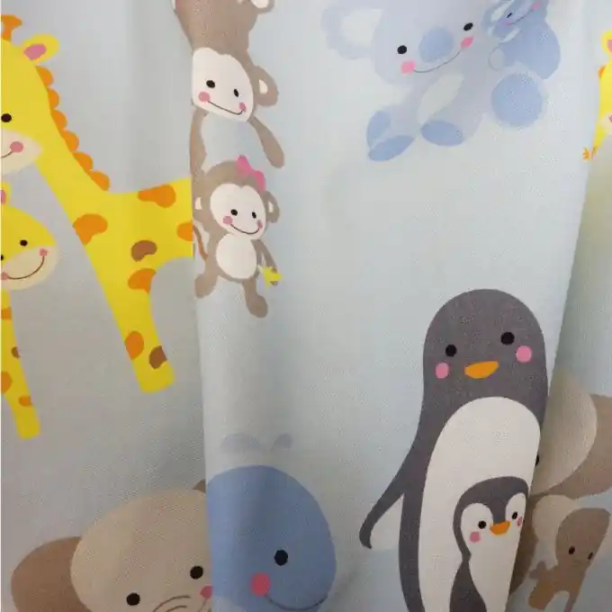 Exklusiv Dekostoff Tiermotive Blau/Grau