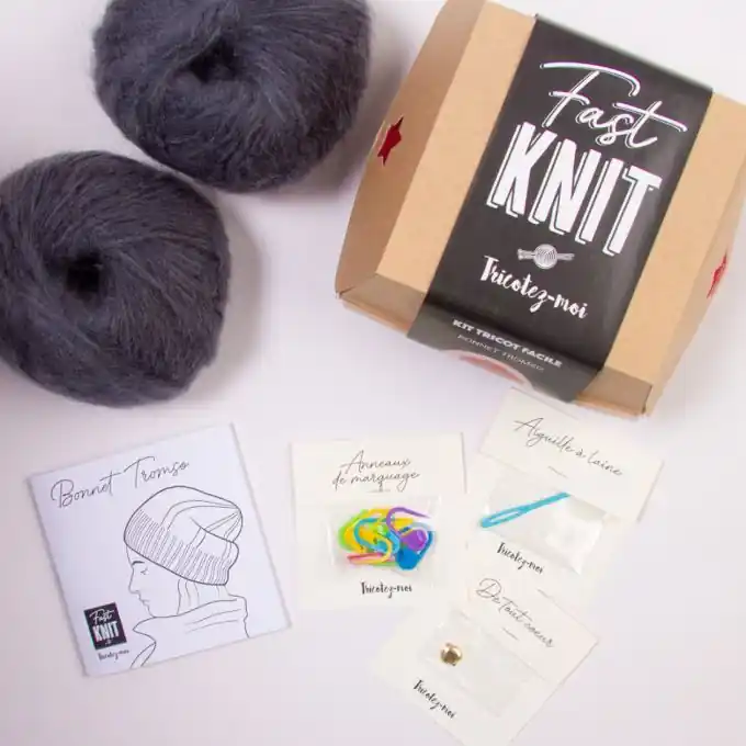 Preisknaller Strickset für personalisierte Mütze mit Alpaka und Seide