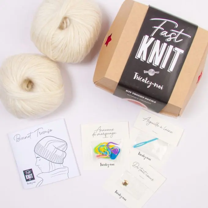 Sale Tricotez-moi Komplettstrickset für personalisierte Mütze – Naturfarben