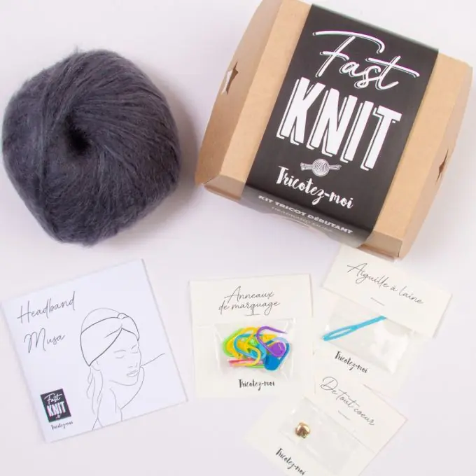 Preiswert Strickset für personalisierte Accessoires mit Mohair und Goldherz