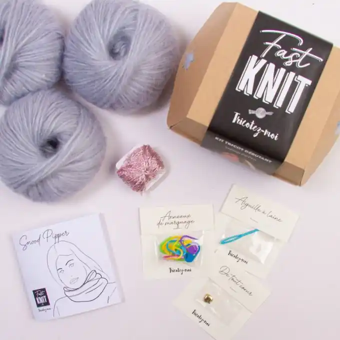 Ab Werk Komplettstrickset für personalisierten Schlauchschal | Tricotez-moi