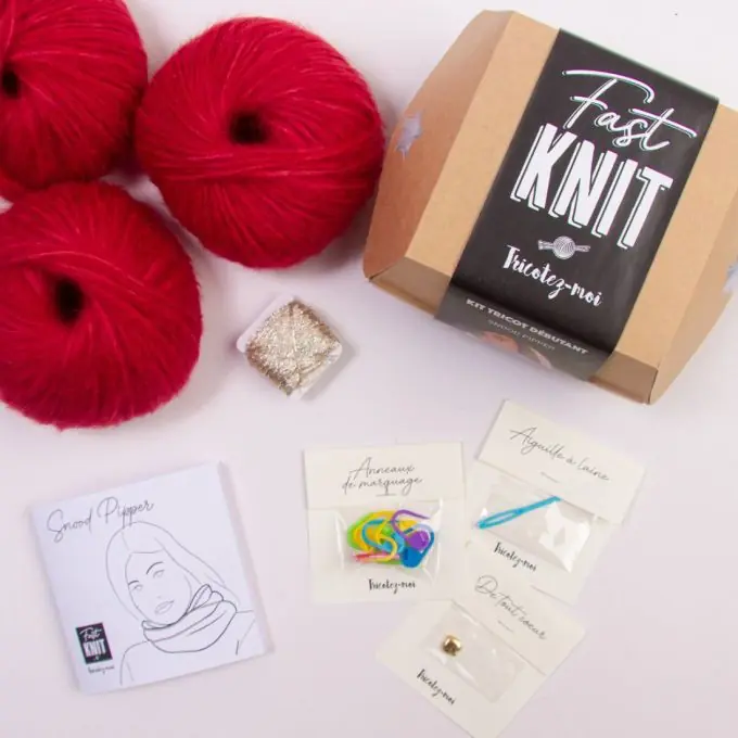 Top-Angebot Personalisierter Trendschal-Strickset mit Mohair und Seide