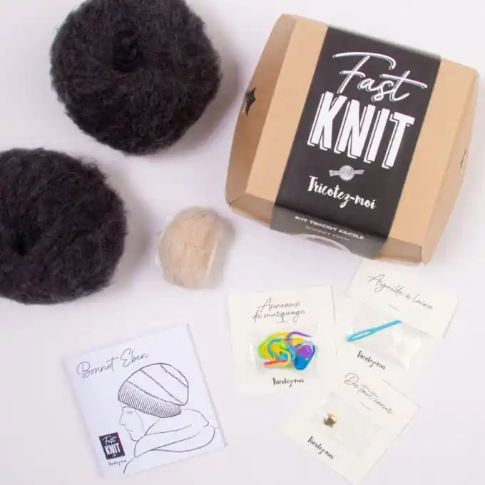 Markenprodukt Personalisierte Mütze stricken mit Céleste Komplettstrickset