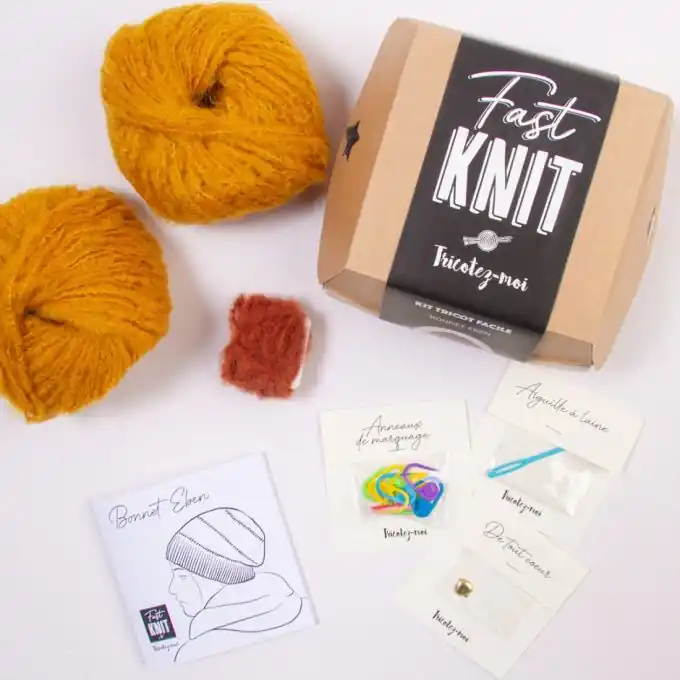 Personalisierte Mütze stricken mit Céleste Komplettset Schneller Versand