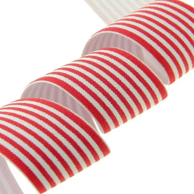 Gummiband Streifen Rot/Weiss 40 mm Heute Kaufen